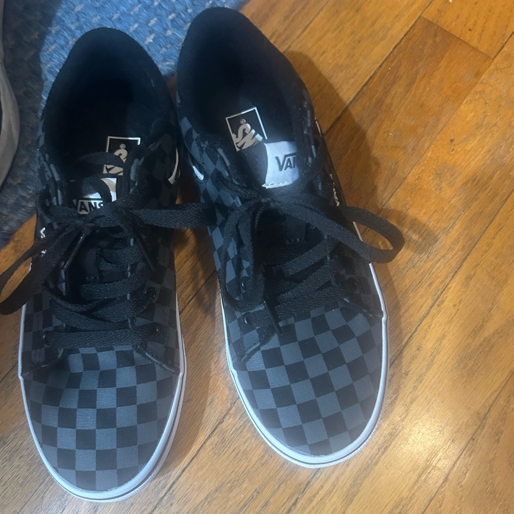 Vans Black and Gray Checkered Shoes